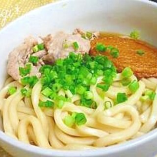 さつまあげ入り肉うどん。